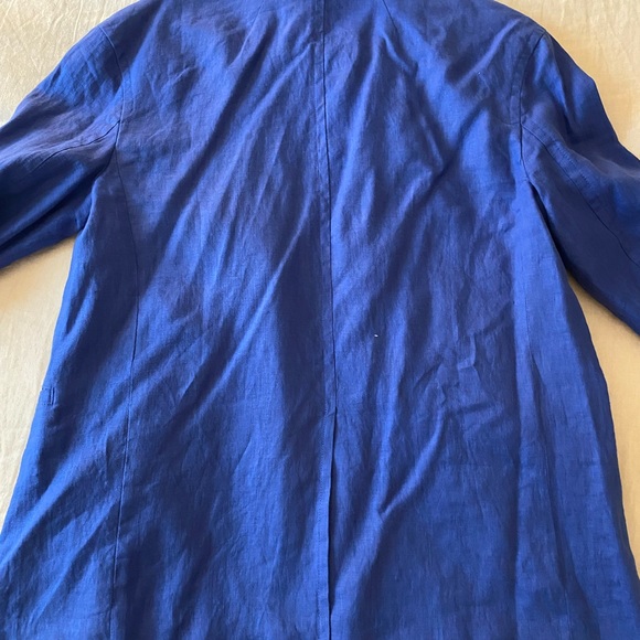 Madewell 100% Linen Double Breasted Blazer Blue - Picture 4 of 6